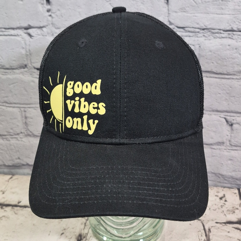 Good Vibes Only Trucker Hat Black Pacific North Wild Snapback Ball Cap